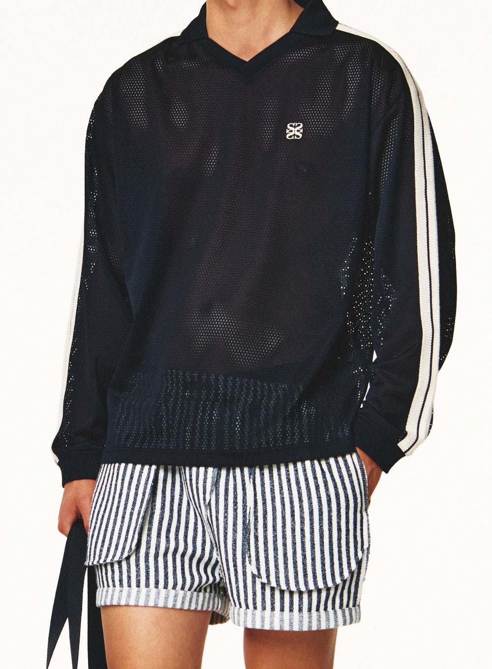 [satur] Lausanne Mesh Football Shirt - Black