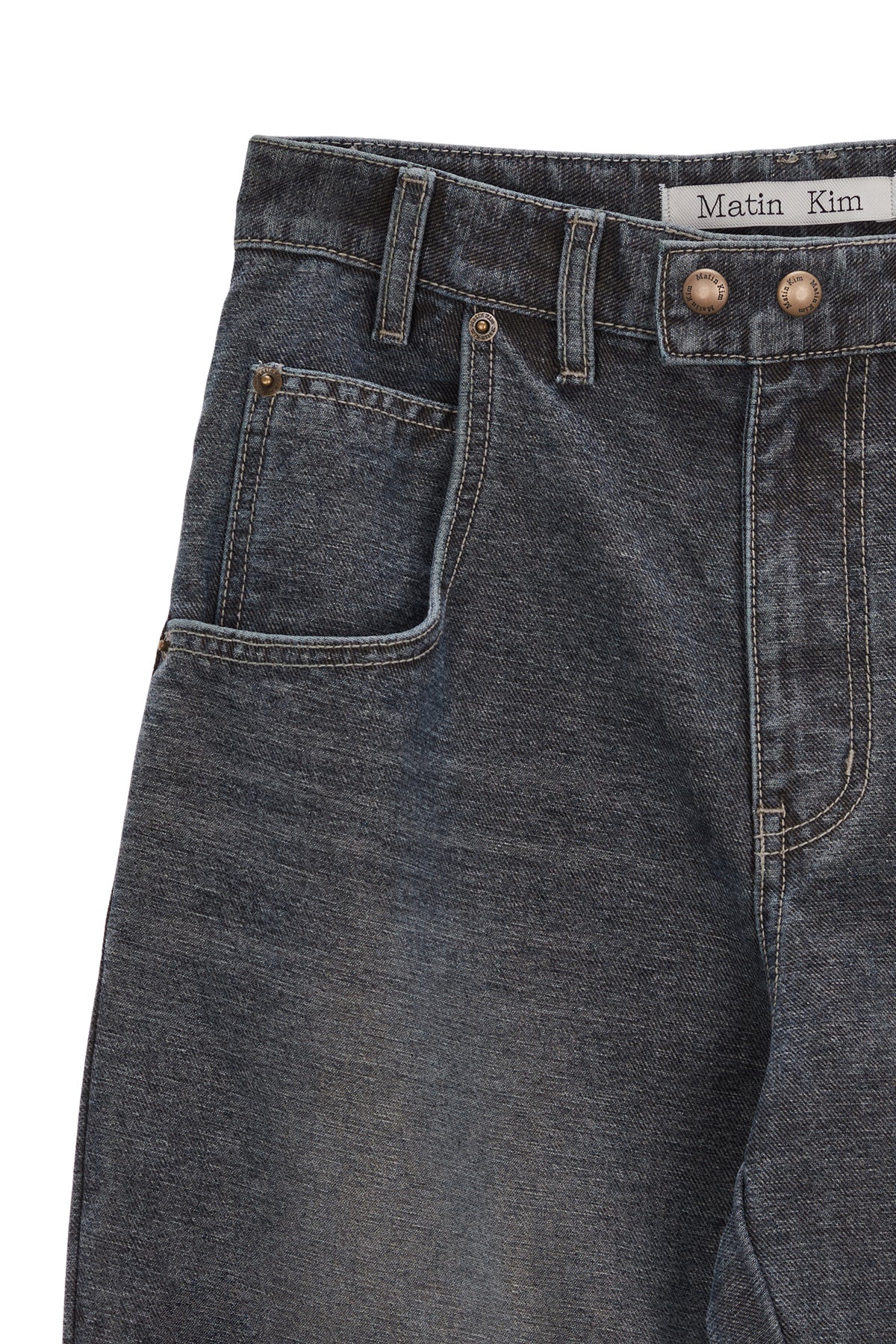 [matinkim] VINTAGE BIKER DENIM PANTS IN BLUE