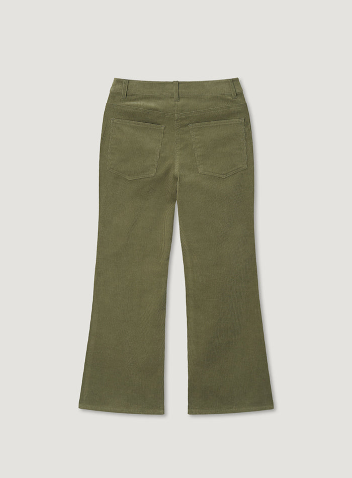 Mango Maniplease Loon Corduroy Pants Khaki
