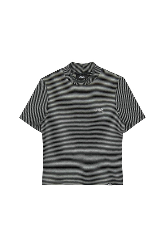 (WOMENS) STRIPE T-SHIRT-BLACK