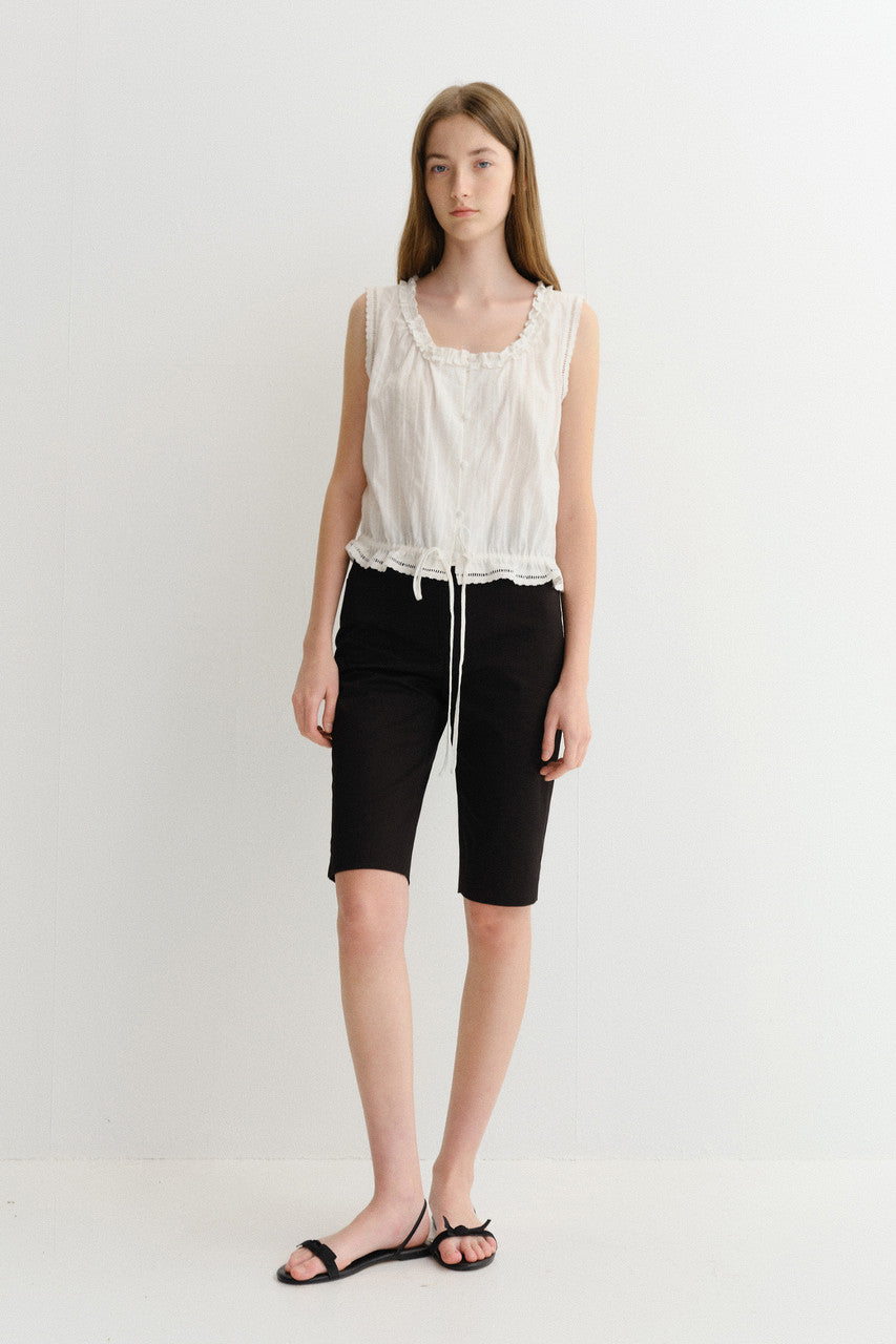 Dunst Frill Sleeveless Blouse White