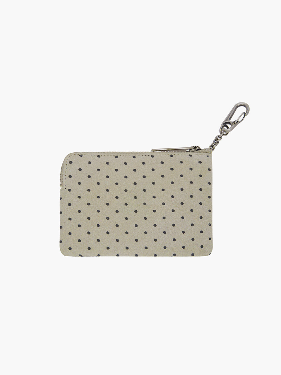 Margesherwood Heart Zipper Wallet Silver Logo blond wood printed suede