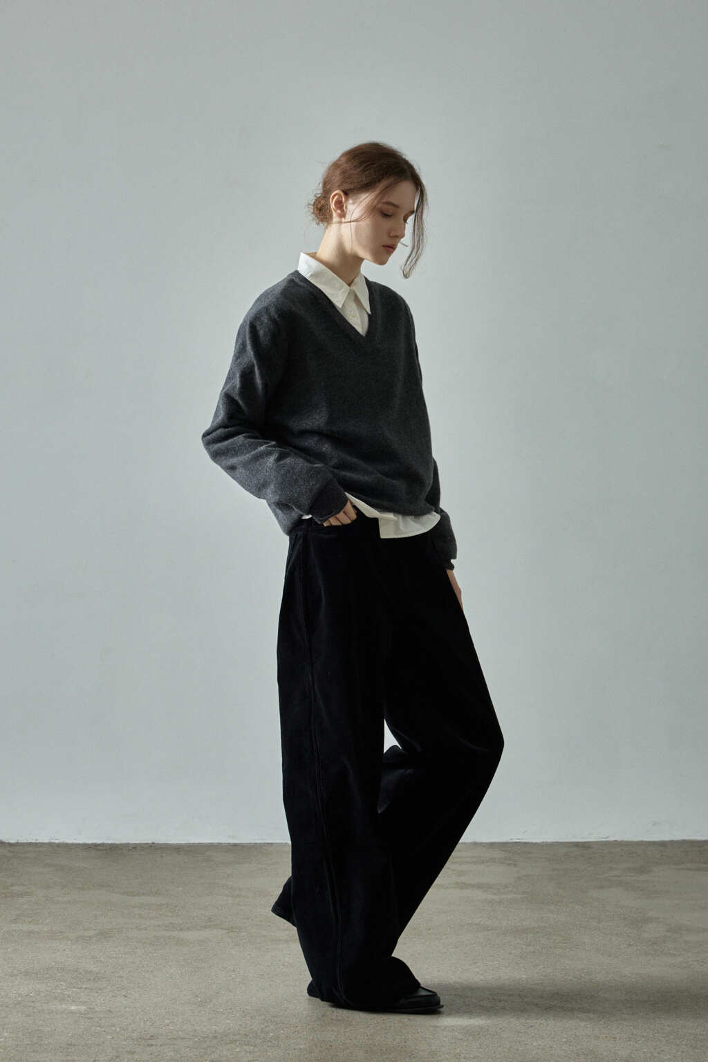 Facade Pattern Classic Corduroy Pants black