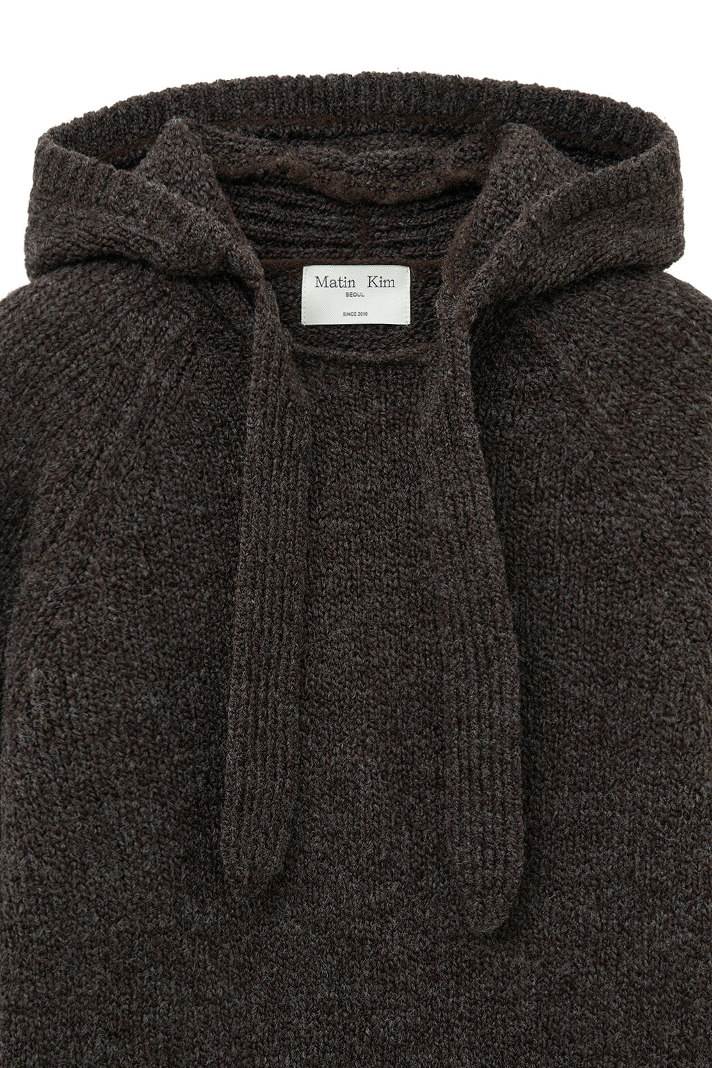 [matinkim] MUFFLER POINT HOODY PULLOVER IN BROWN