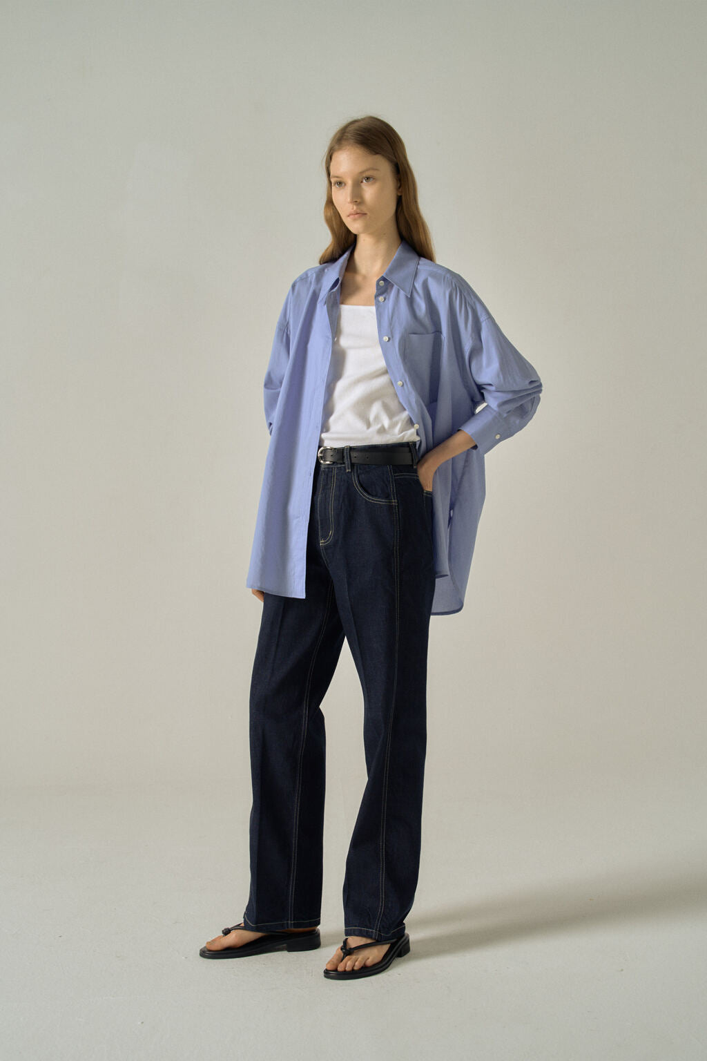 Facade Pattern Boyfit Breeze Shirt ocean blue