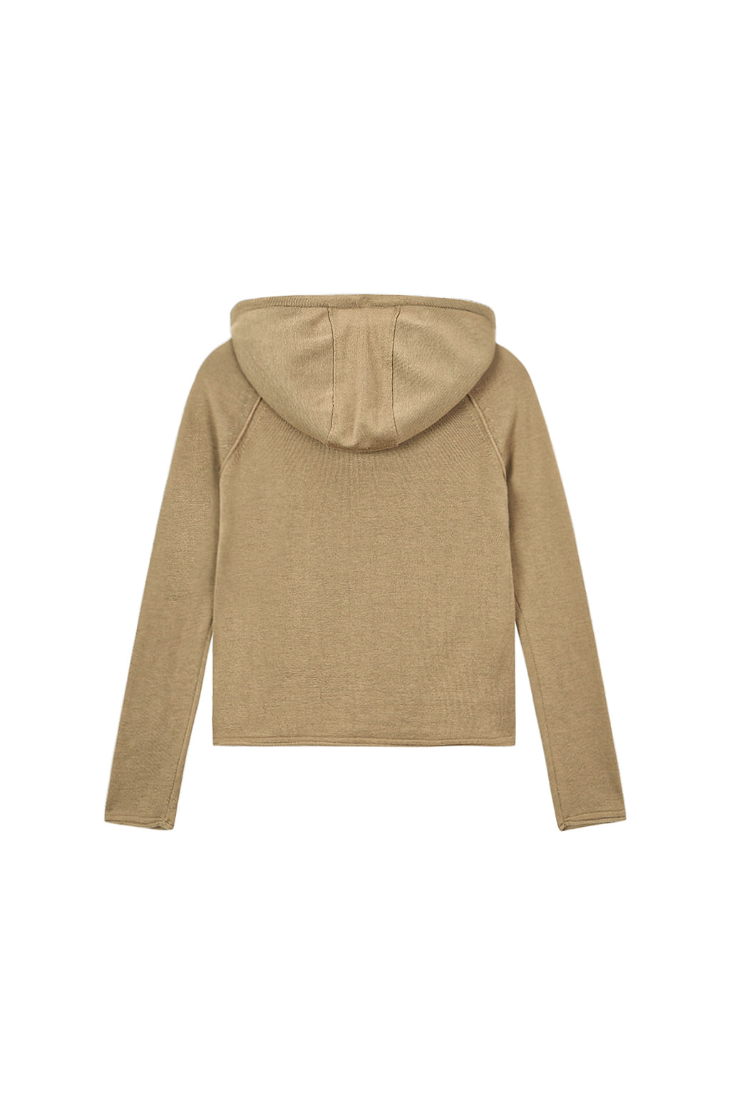 [matinkim] BUTTON HOODY RAGLAN KNIT TOP IN KHAKI