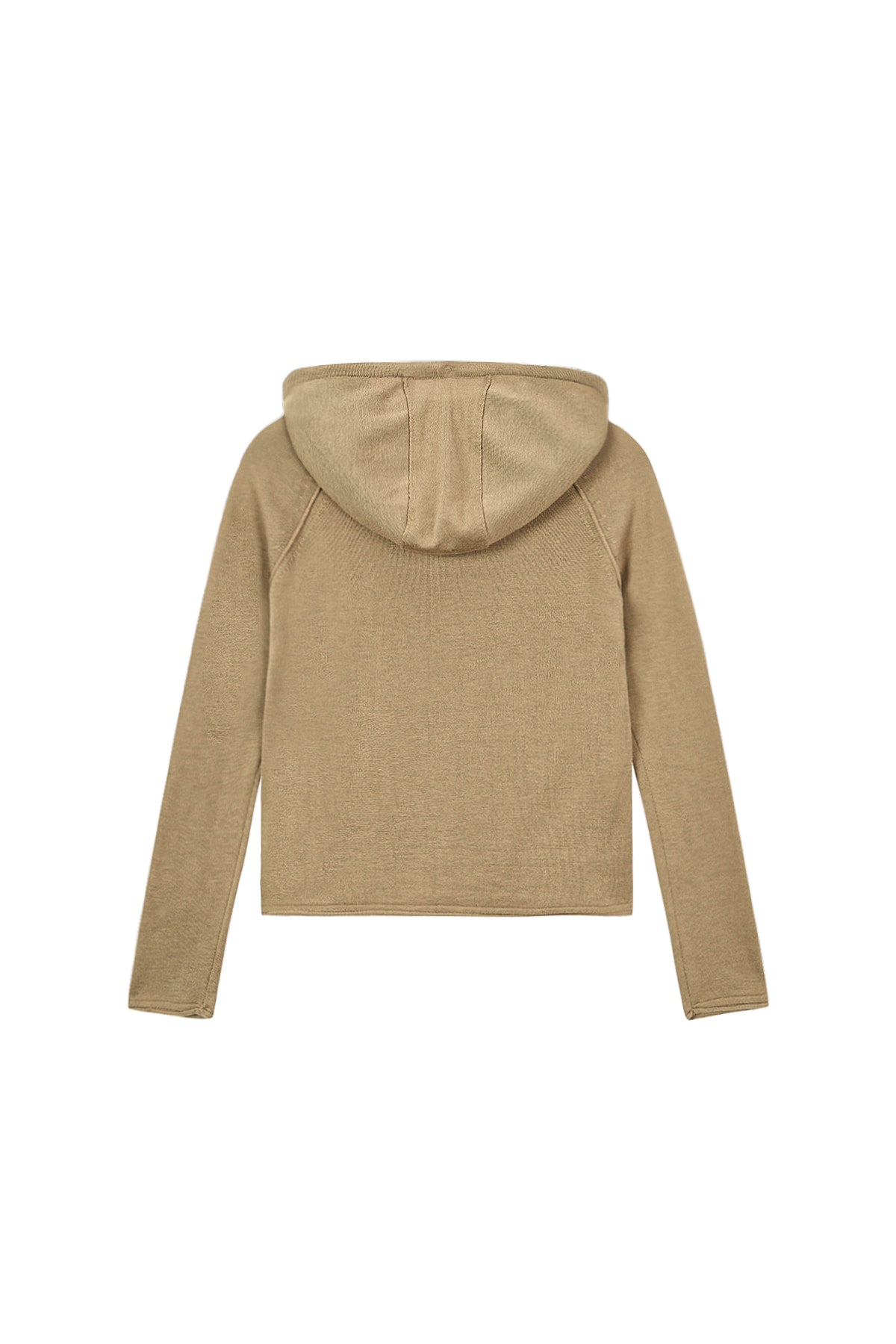 [matinkim] BUTTON HOODY RAGLAN KNIT TOP IN KHAKI