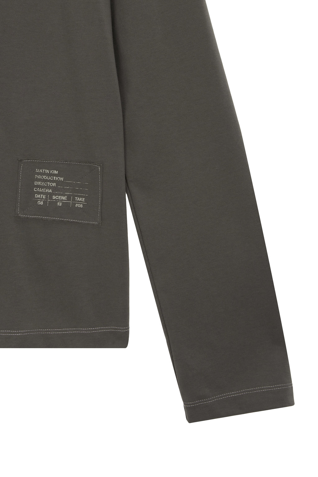 [matinkim] PATCH GRAPHIC POINT LONG SLEEVE TOP FOR MEN IN KHAKI