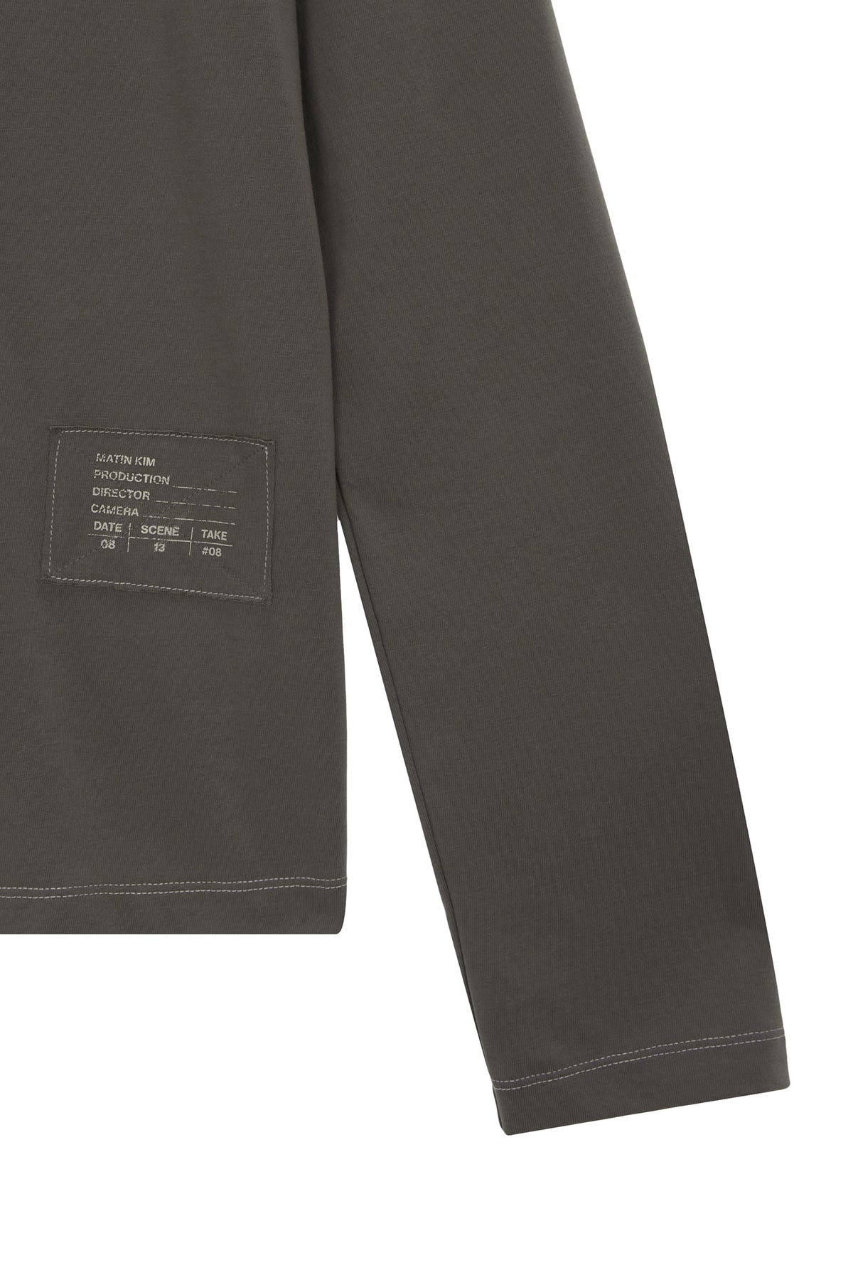 [matinkim] PATCH GRAPHIC POINT LONG SLEEVE TOP FOR MEN IN KHAKI