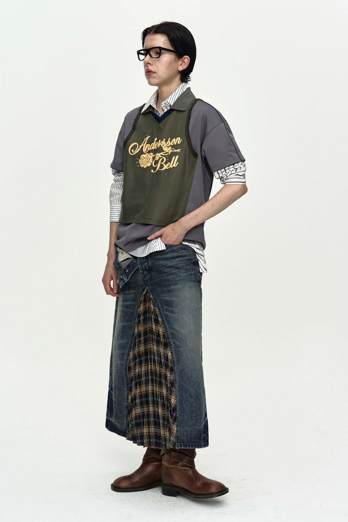 Andersson Bell Lace Trimmed Polo Jersey Top