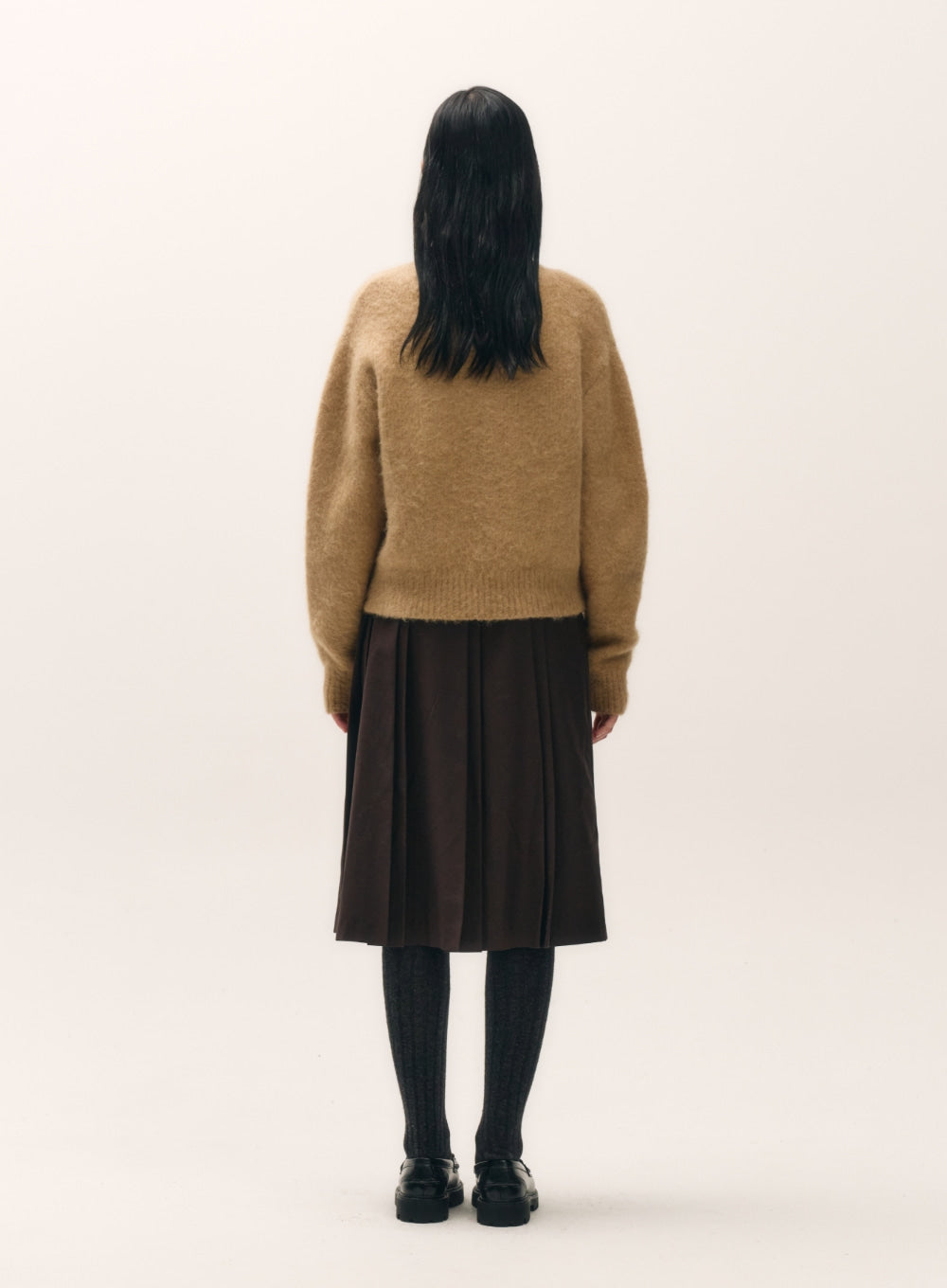 [satur] (W) Essen Two Tone Mohair Blend Knit - Heritage Brown