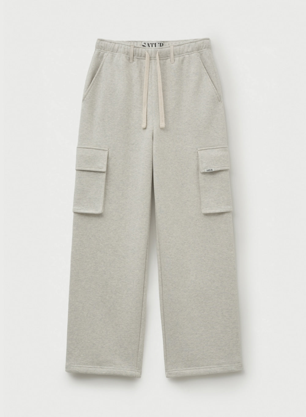[satur] Cargo Wide Sweatpants - Melange Ivory