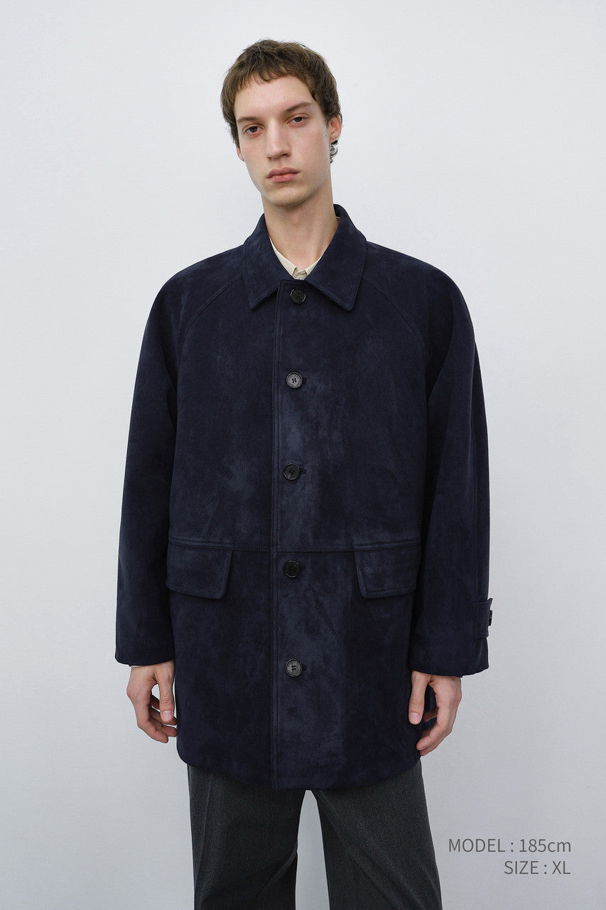 Dunst Unisex Lily Suede Half Jacket Blue Navy
