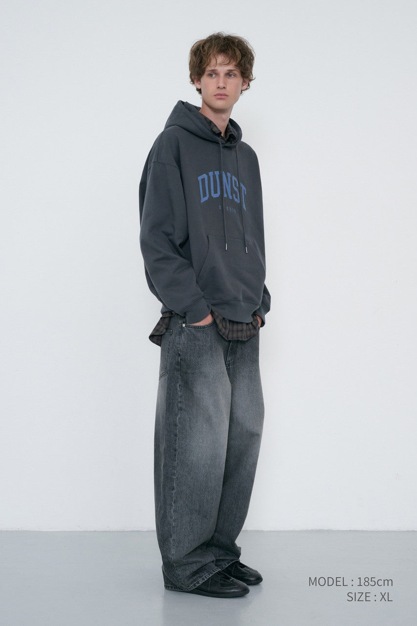 Dunst Unisex Arch Logo Hoodie Charcoal Grey