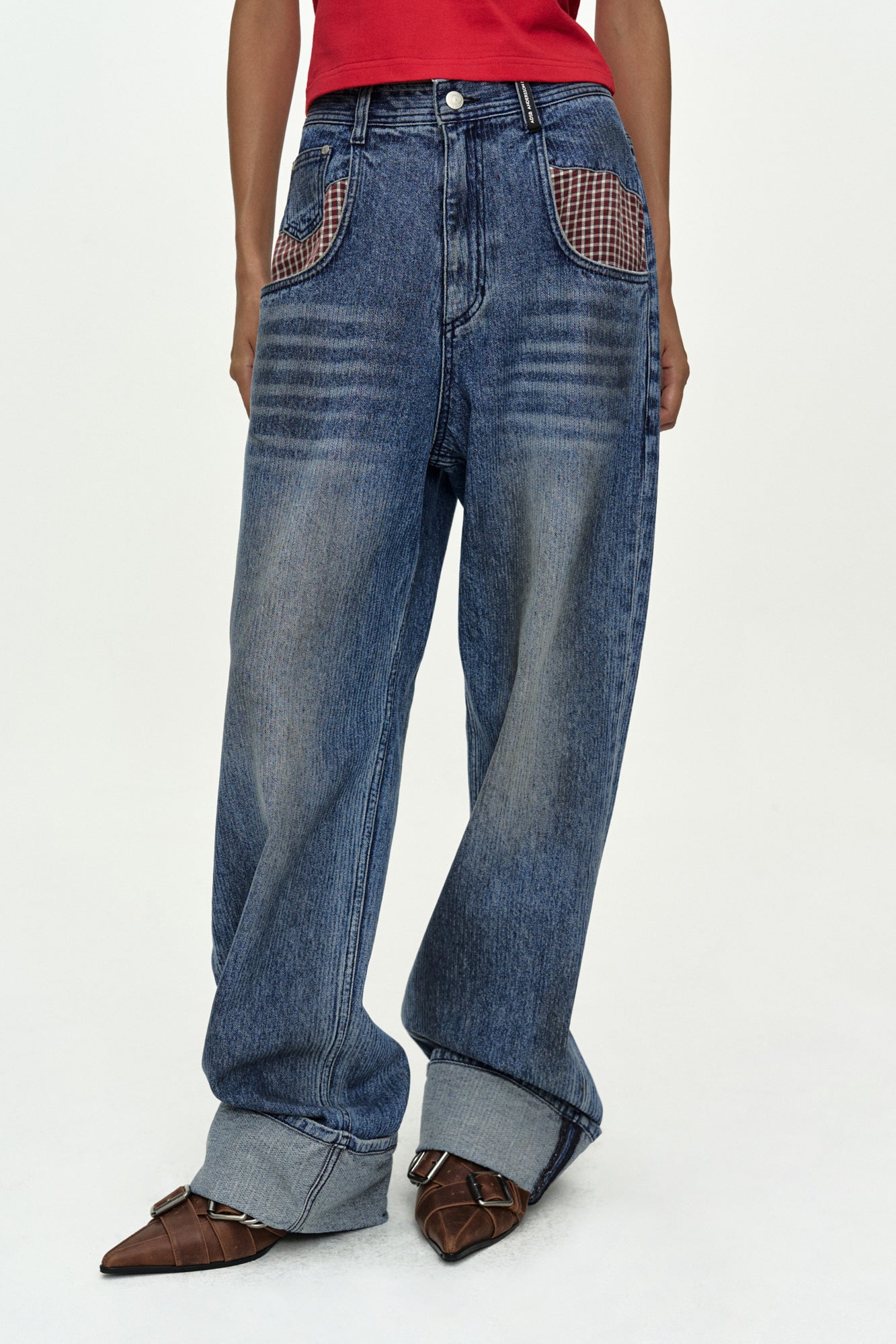 Andersson Bell Oil Washed Rolled UP Jeans