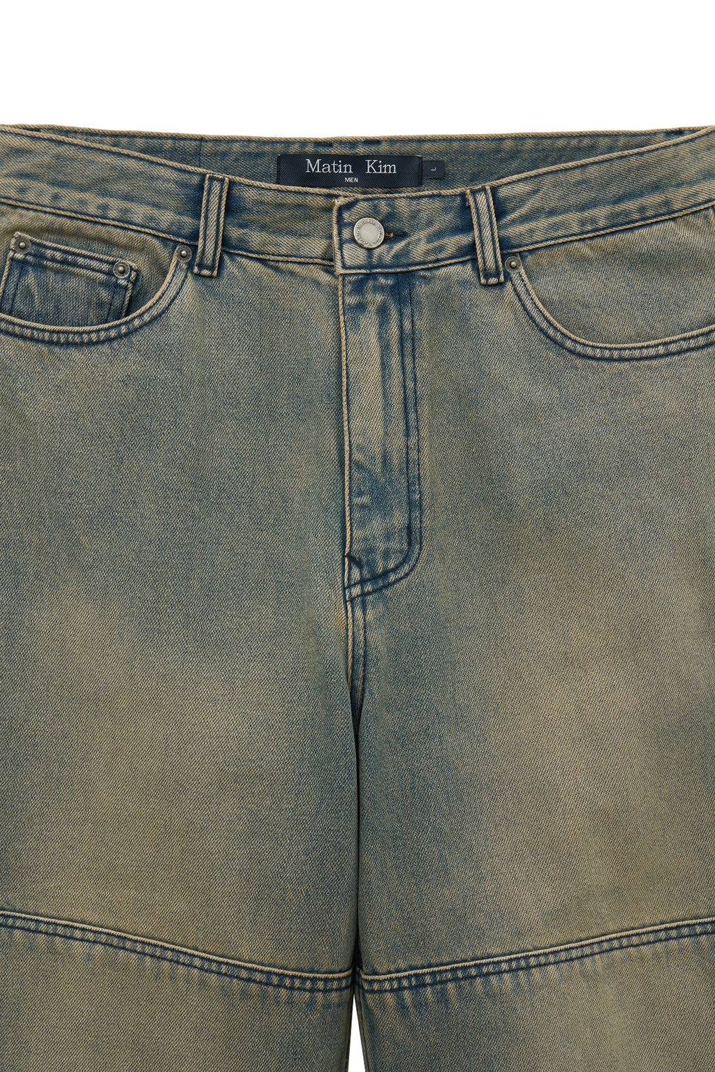 [matinkim] WESTERN DETAIL DENIM PANTS FOR MEN IN BLUE