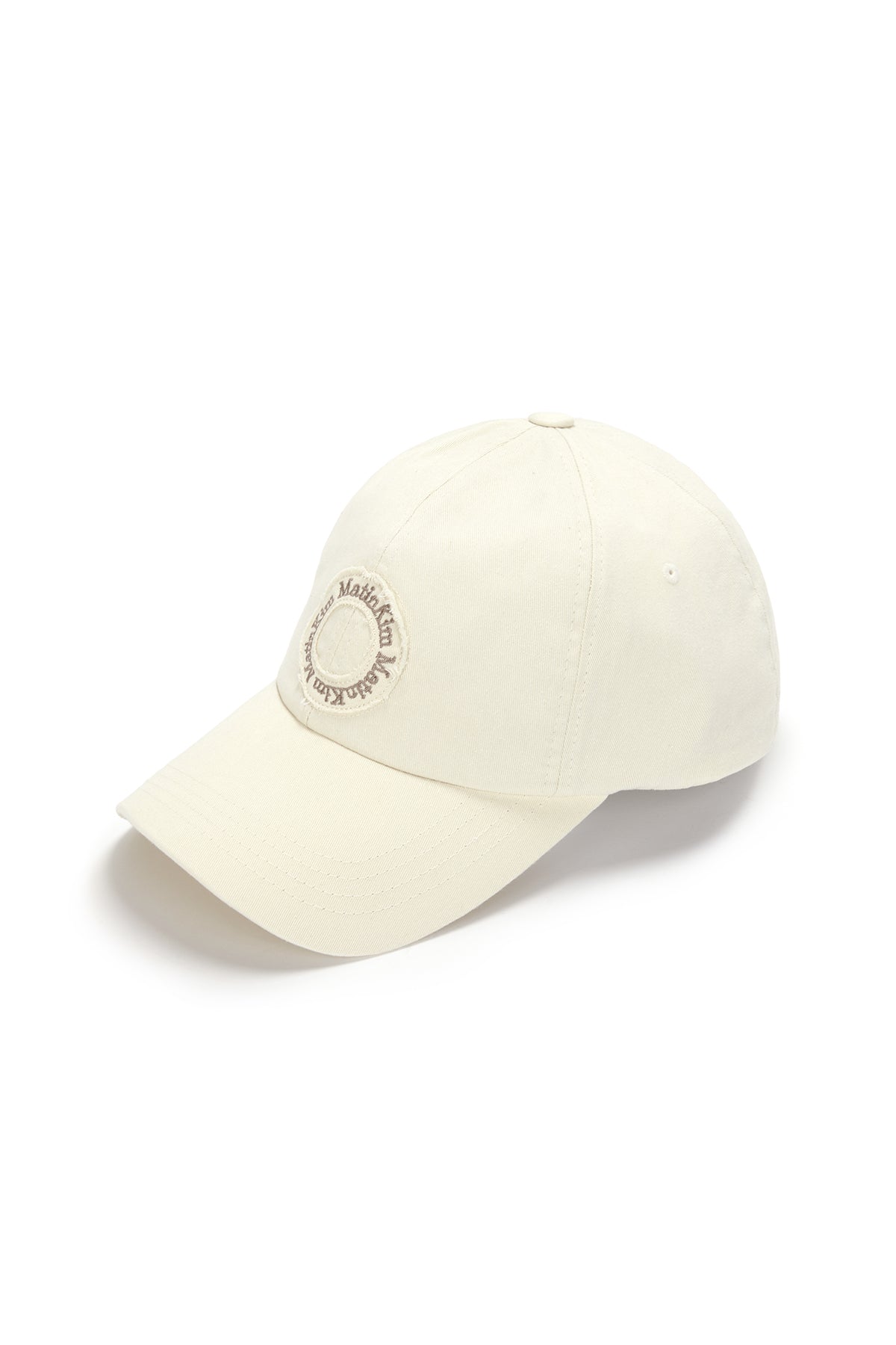 [matinkim] APPLIQUE CIRCLE LOGO BALL CAP IN IVORY