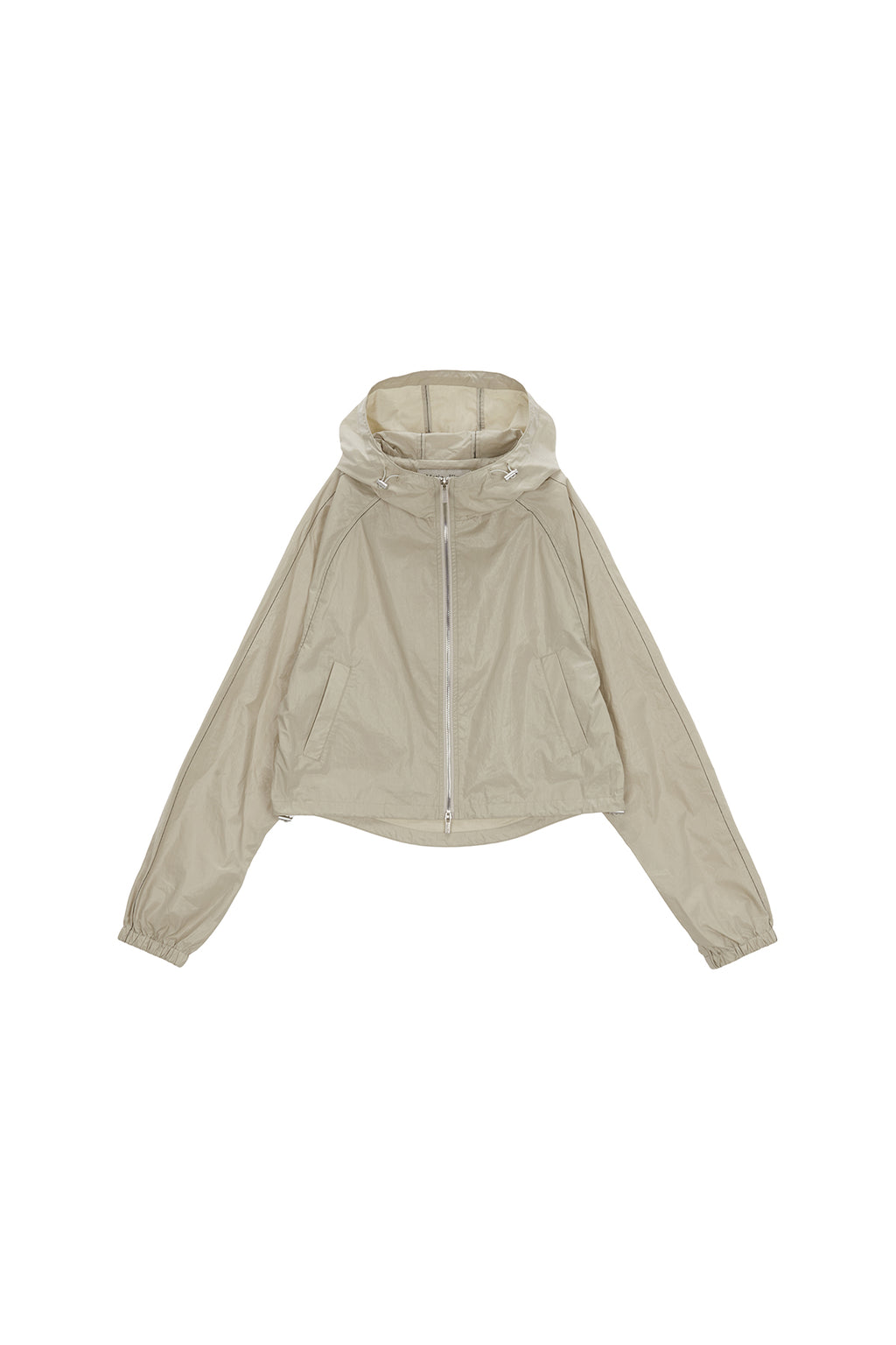 [matinkim] MATIN CROP HOODY COATING JUMPER IN BEIGE
