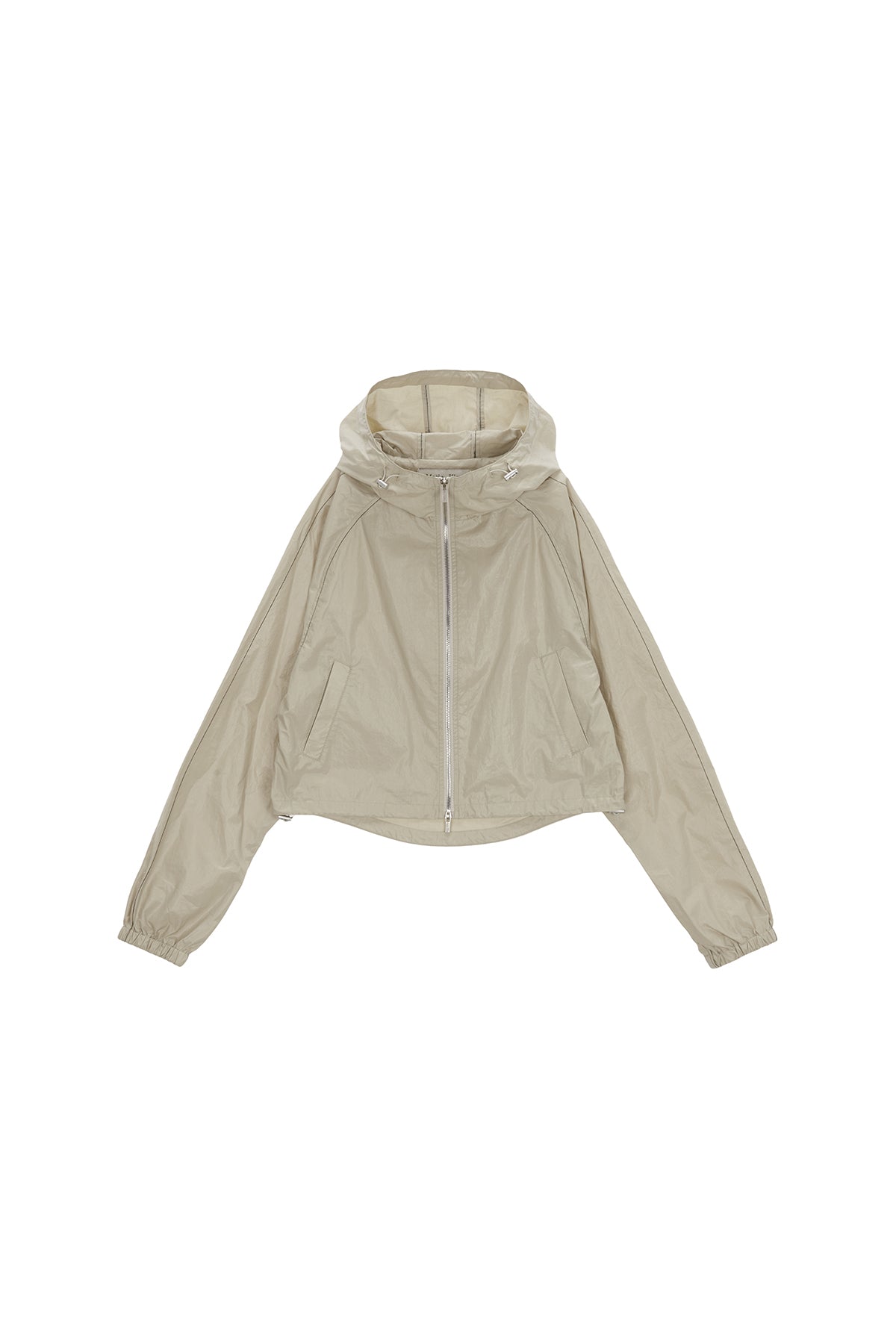 [matinkim] MATIN CROP HOODY COATING JUMPER IN BEIGE