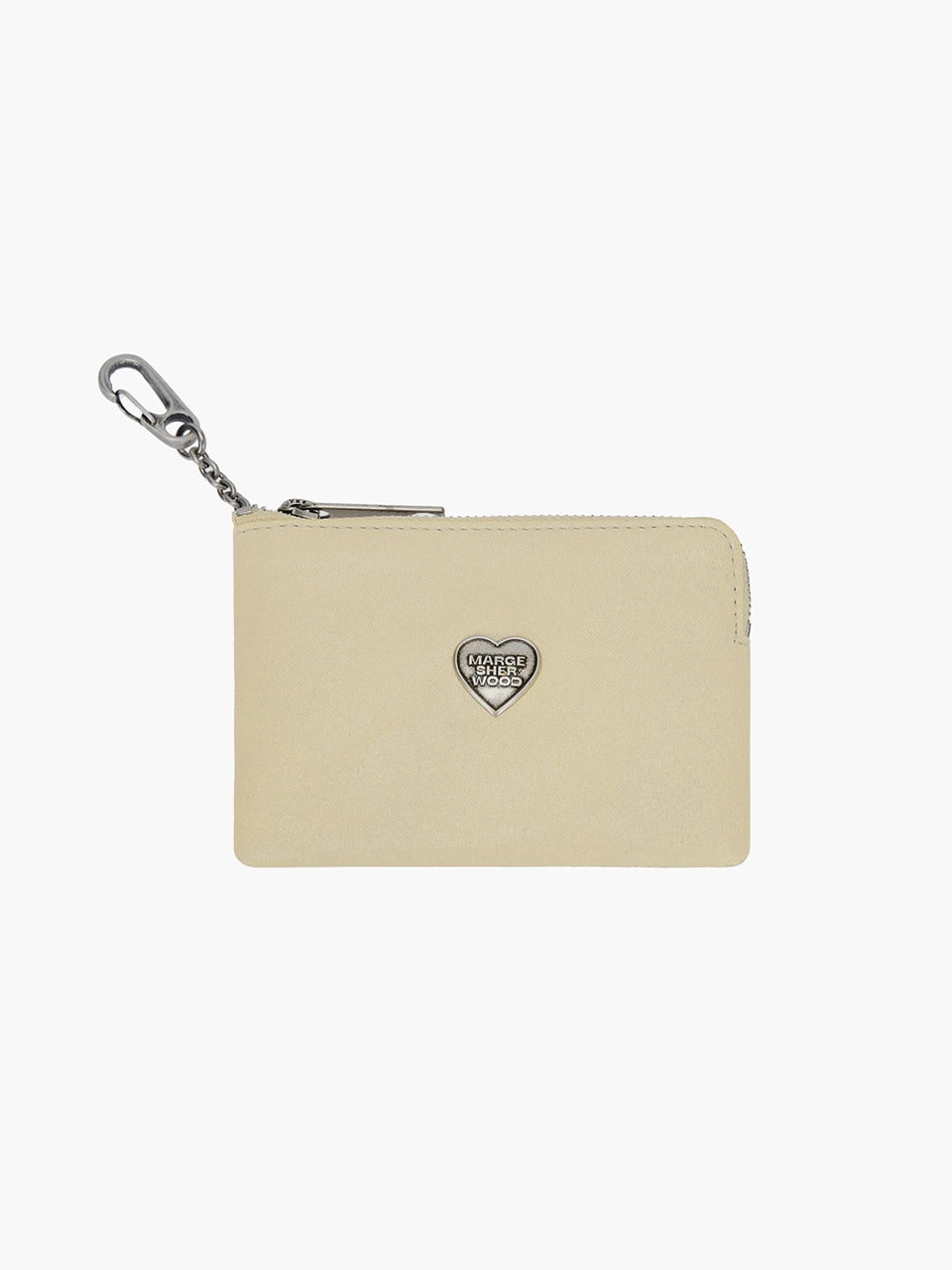 Margesherwood Heart Zipper Wallet Silver Logo custard semi veg