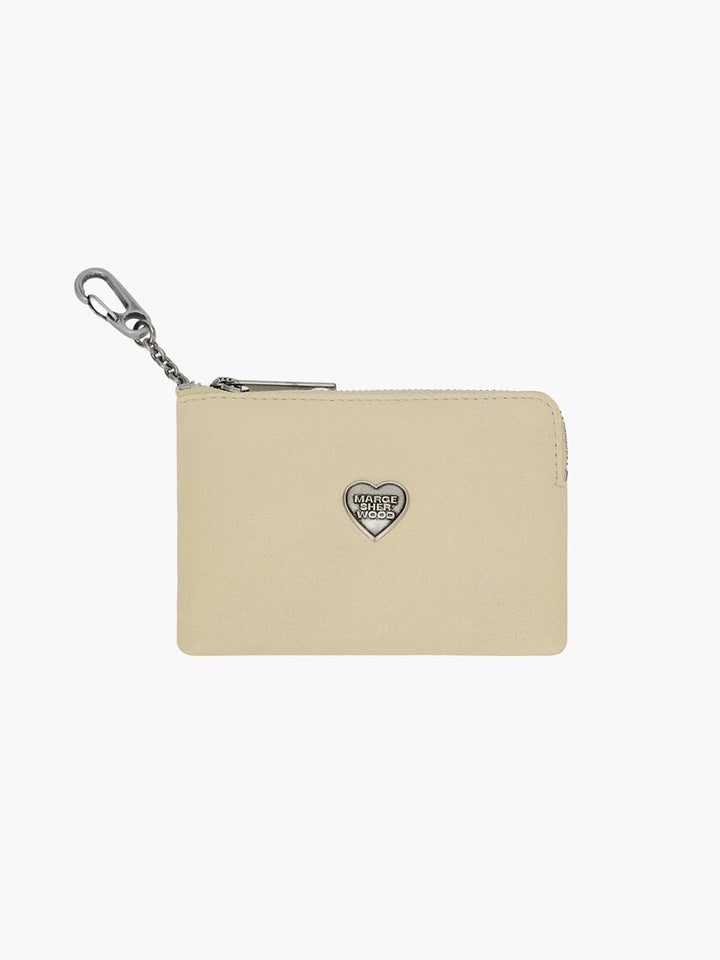Margesherwood Heart Zipper Wallet Silver Logo custard semi veg