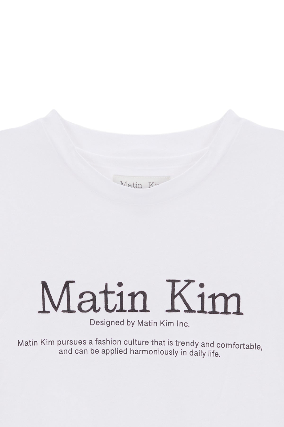 [matinkim] MATIN HERITAGE CROP TOP IN WHITE