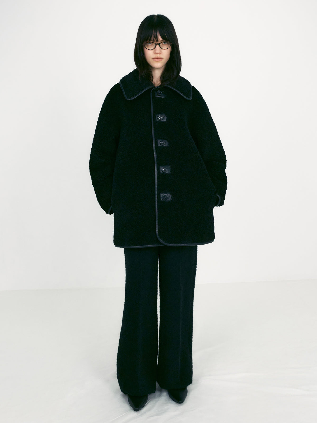 Low Classic Reversible Shearling Jacket Black