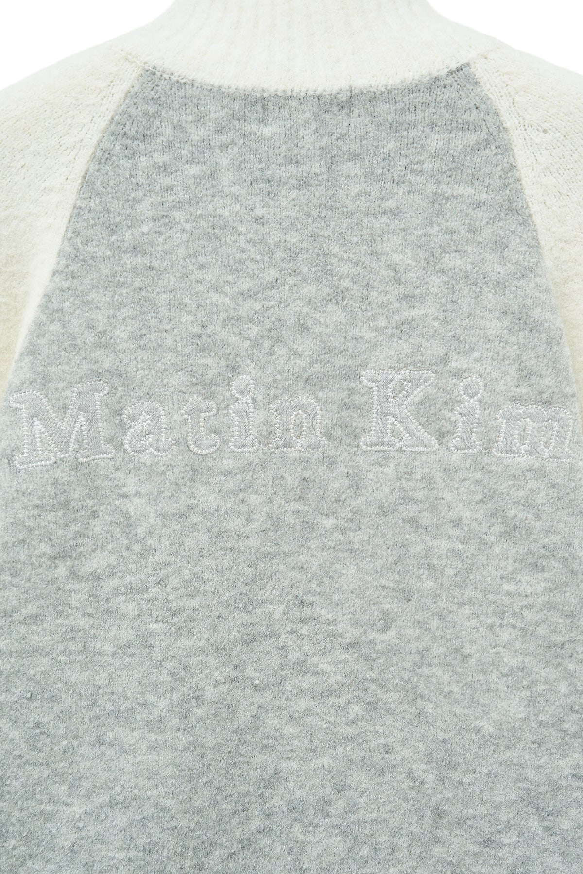 [matinkim] High Neck Raglan Knit Zip UP For Women IN Ivory