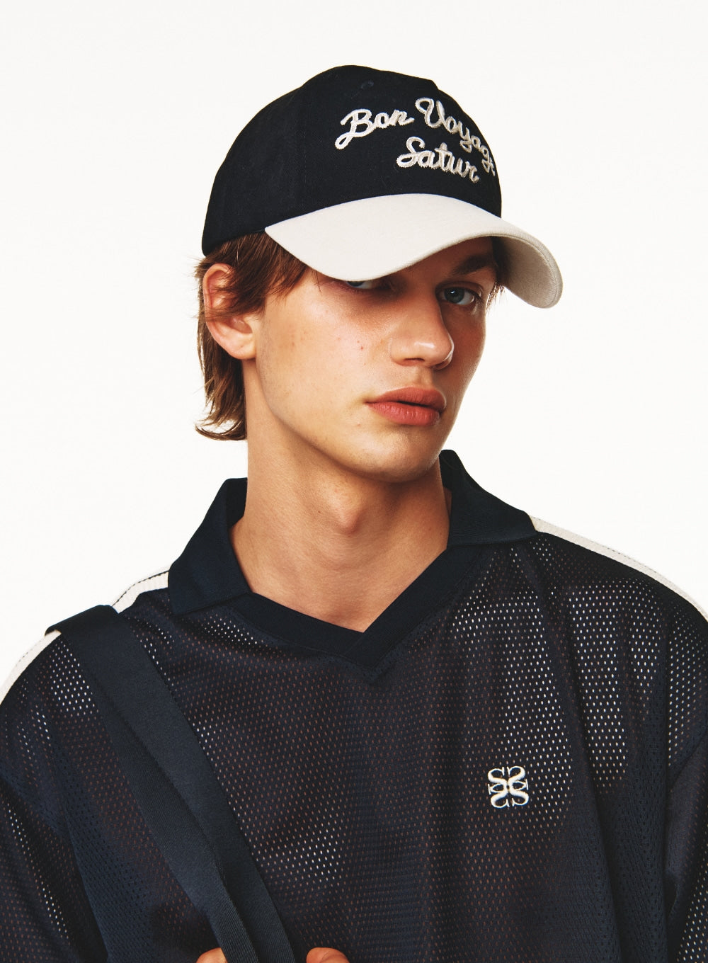 [satur] Bon Voyage Contrast 5 Panel Ball Cap - Black