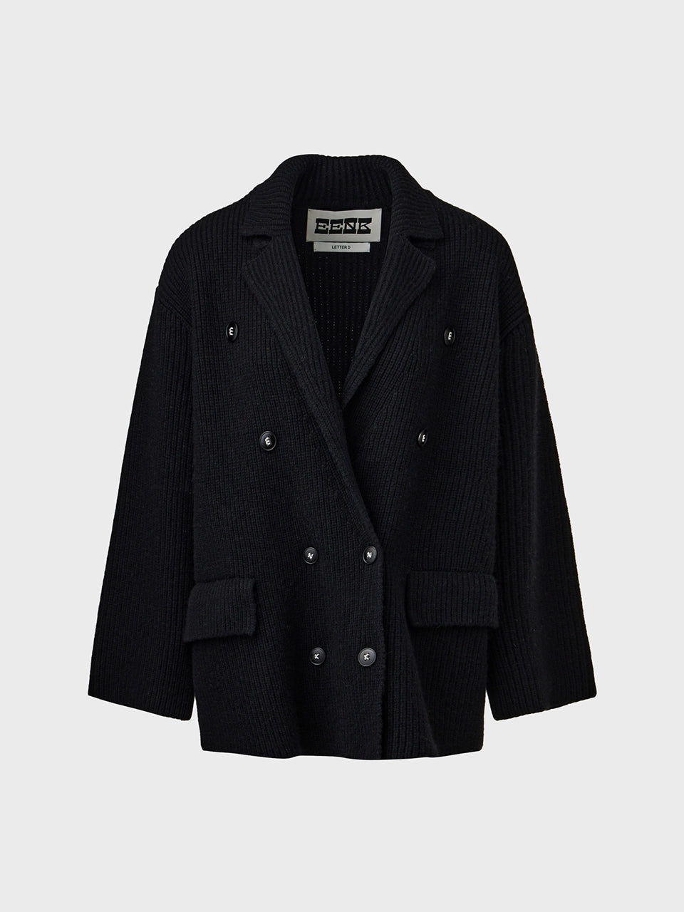 EENK Classic Double-Breasted Knitwear Cardigan - Black