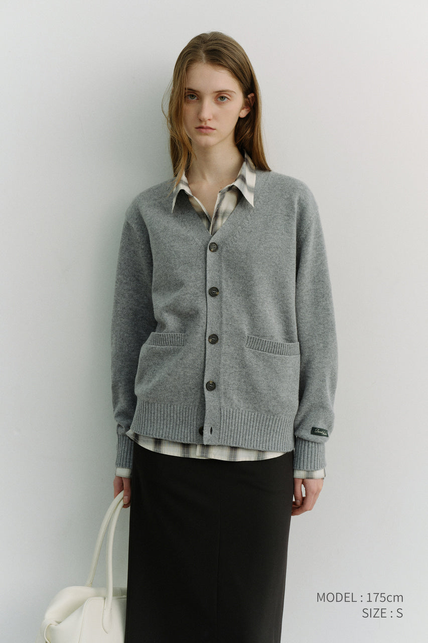 Dunst Unisex Boyfriend Knit Cardigan Melange Grey