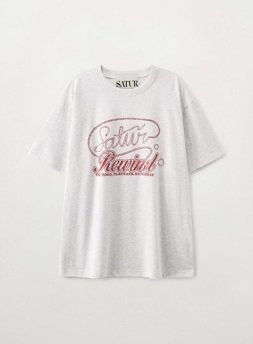 Satur Rewind Graphic T-shirt - Melange White