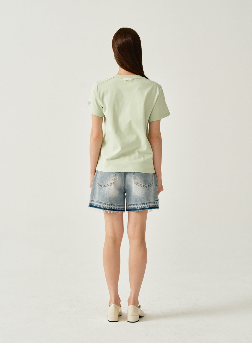 [satur] (W) Classic Small Logo T-Shirt - Olive Mint