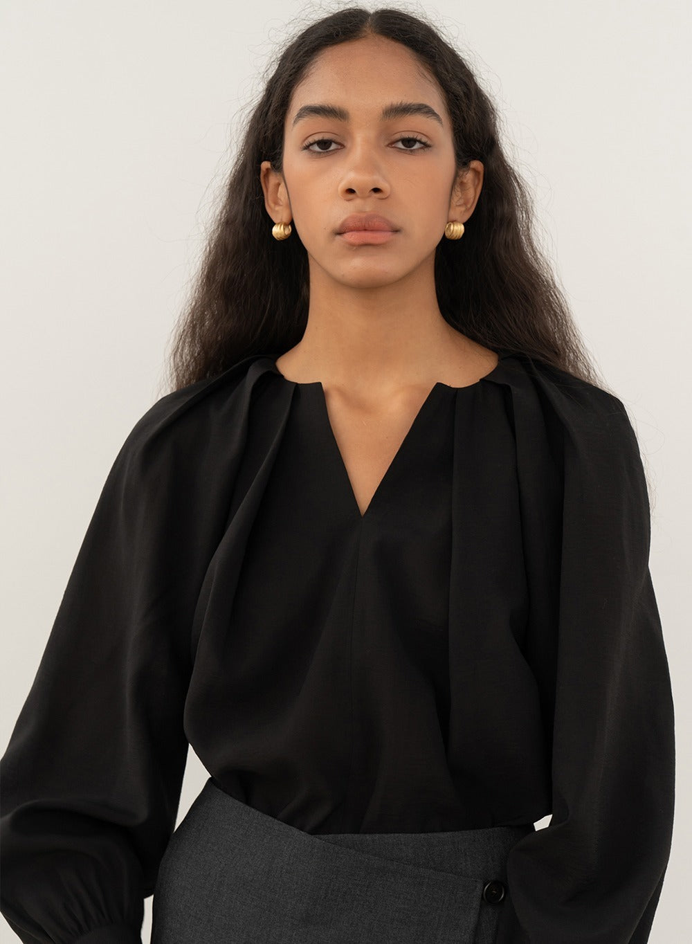 Kindersalmon Scabra Blouse Black