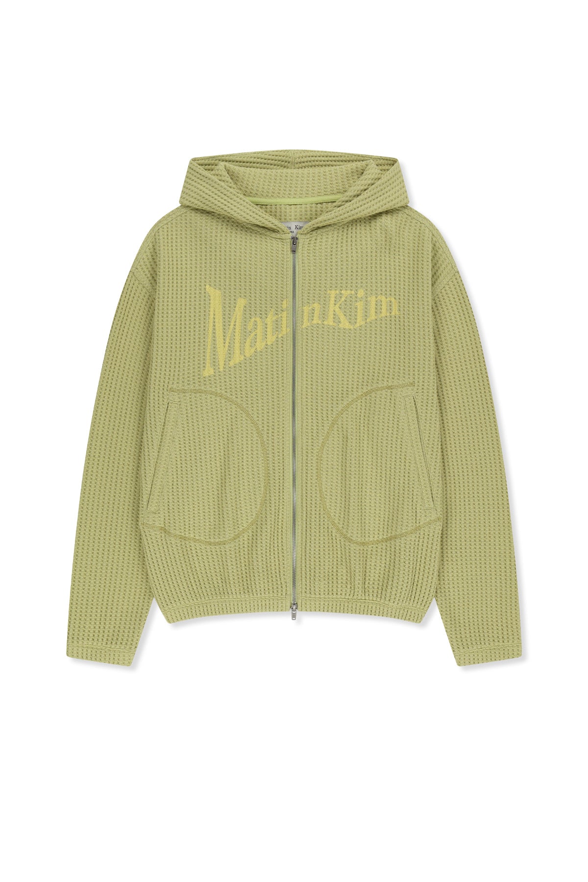 Matinkim Matin Logo Waffle Hoody Zip UP IN Lime
