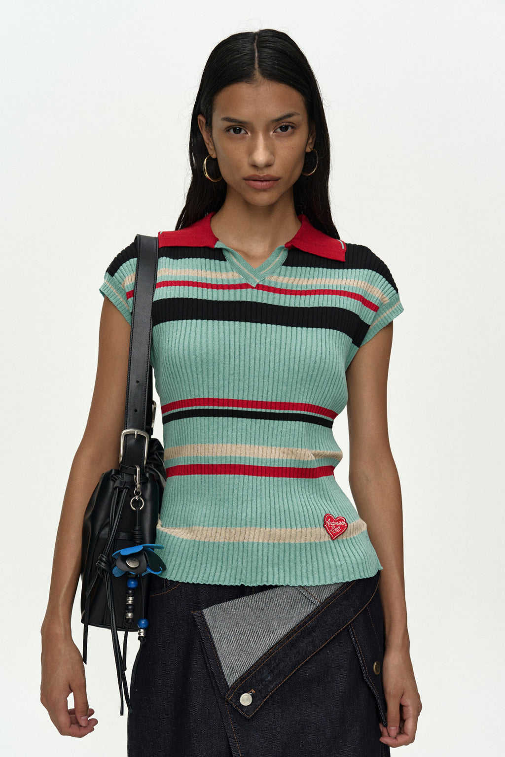 Andersson Bell Color-Blocked Knit Polo Vest