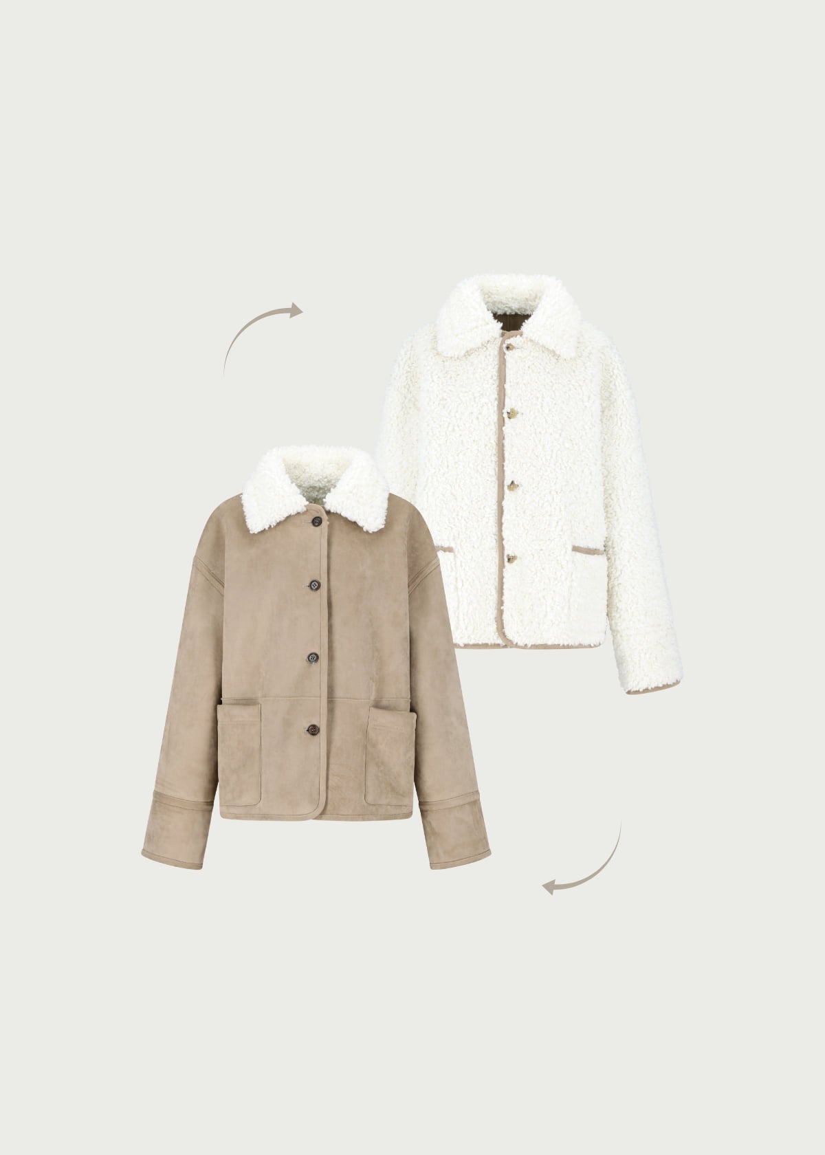 Depound signature reversible shearling mustang - taupe