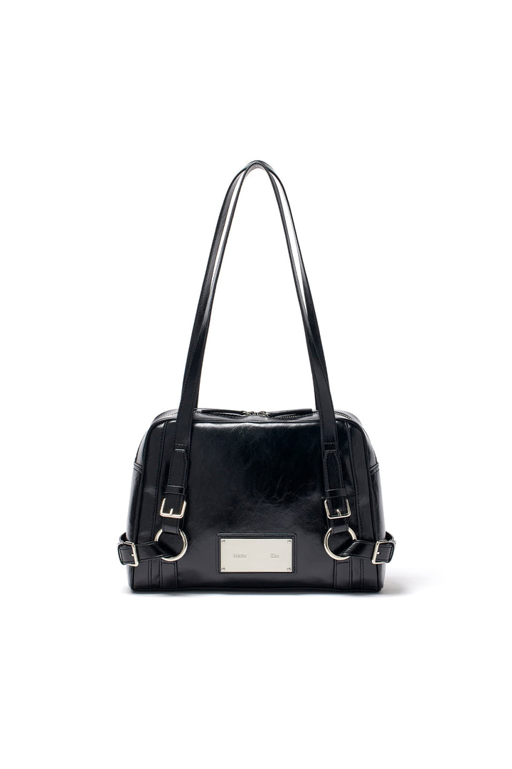 Matinkim Biker Detail Square Shoulder Bag IN Black