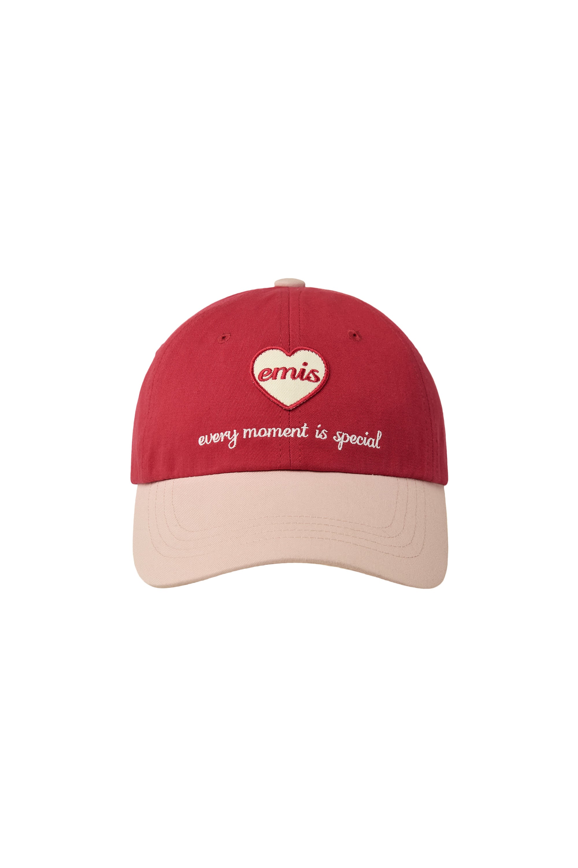 HEART WAPPEN TONE ON TONE BALL CAP-RED