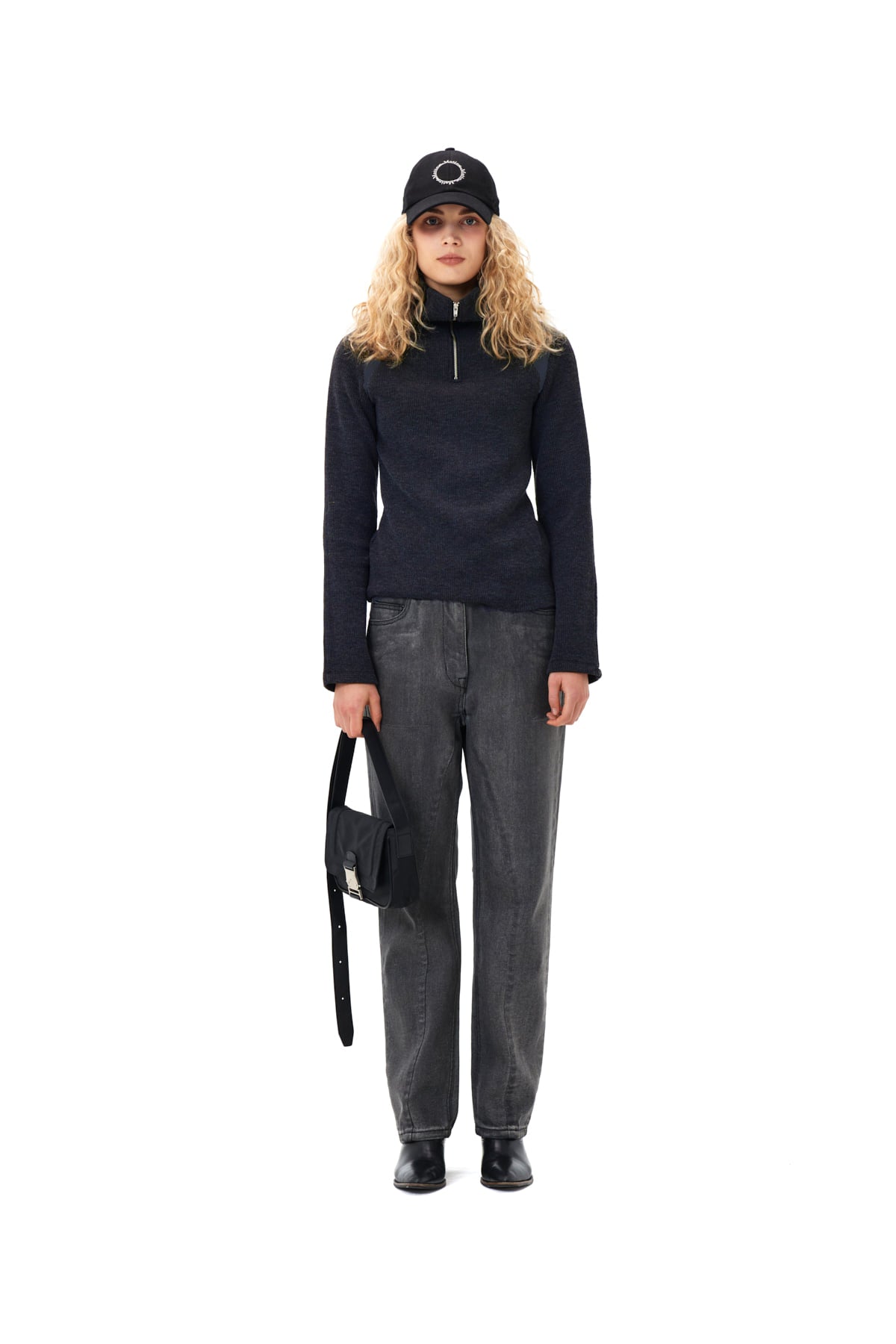 Matinkim Coating Washed Denim Pants IN Black
