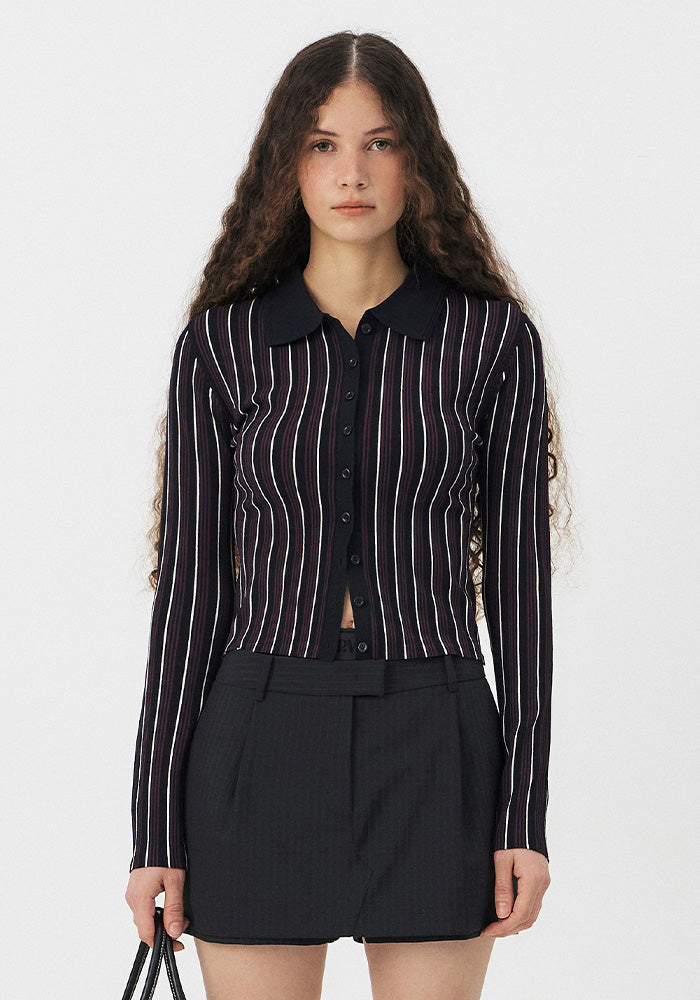 Grove Chard Stripe Button Knit