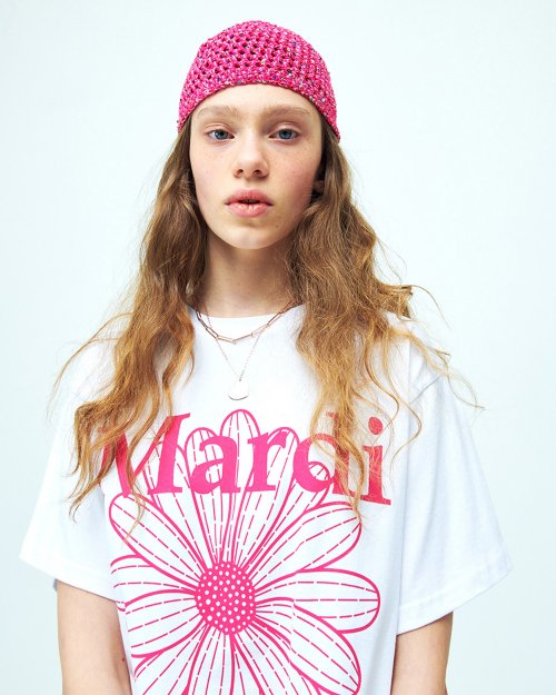 TSHIRT FLOWERMARDI_WHITE VIOLET