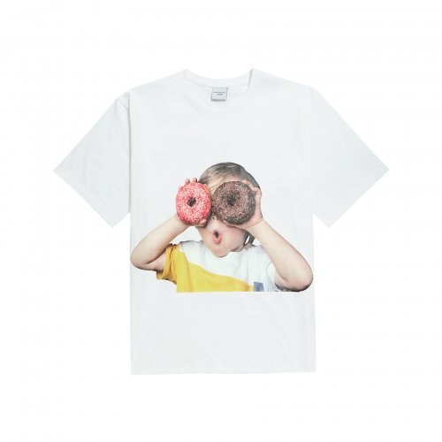 ADLV BABY FACE SHORT SLEEVE T-SHIRT WHITE DONUTS 1R