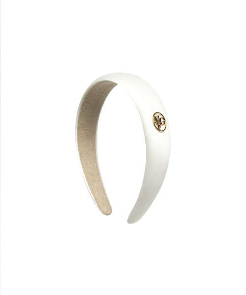 CIRCLE LOGO SATIN HAIR BAND IVORY