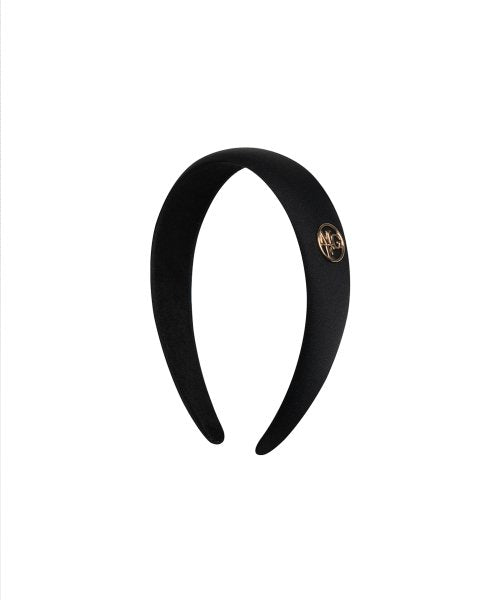 CIRCLE LOGO SATIN HAIR BAND BLACK