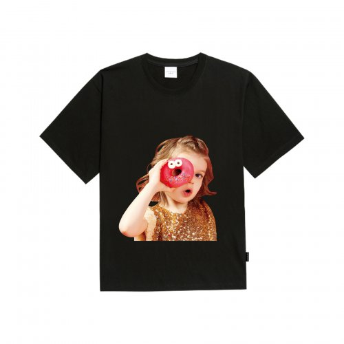 ADLV BABY FACE SHORT SLEEVE T-SHIRT BLACK DONUTS 4