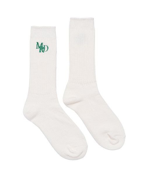 SOCKS MRD LOGO_WHITE GREEN