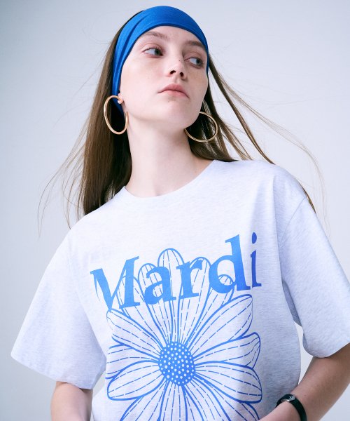 TSHIRT FLOWERMARDI_HEATHER BLUE