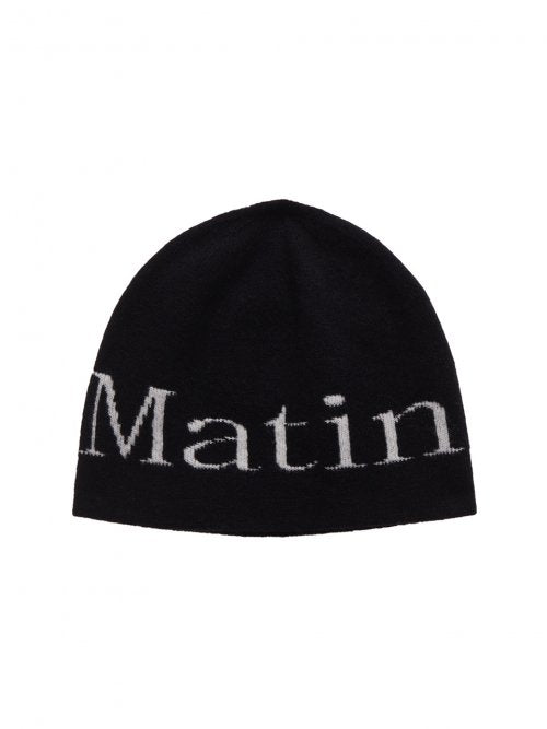 LOGO JACQUARD SHORT BEANIE IN BLACK