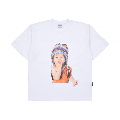 BABY FACE INDIAN BOY SHORT SLEEVE T-SHIRT WHITE